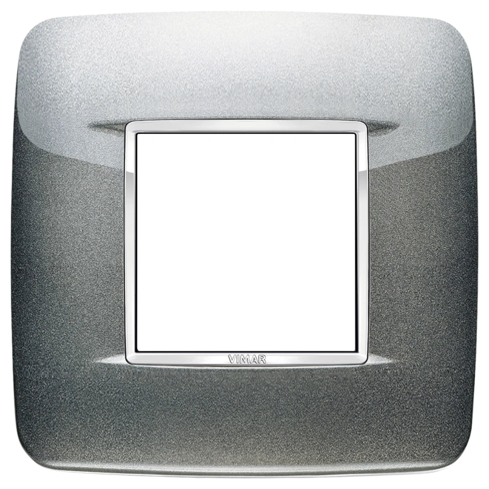 Vimar Eikon 2-Module Round British Cover Plate, 95 x 95 mm, IP00, Halogen-Free, Clamp Mounting — Quality Boat Parts