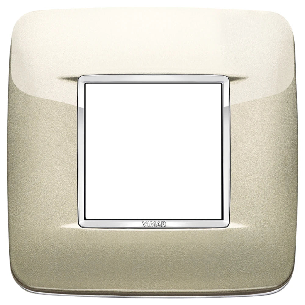 Vimar Eikon 2-Module Round British Cover Plate, 95 x 95 mm, IP00, Halogen-Free, Clamp Mounting — Quality Boat Parts
