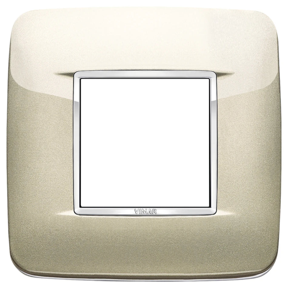 Vimar Eikon 2-Module Round British Cover Plate, 95 x 95 mm, IP00, Halogen-Free, Clamp Mounting — Quality Boat Parts
