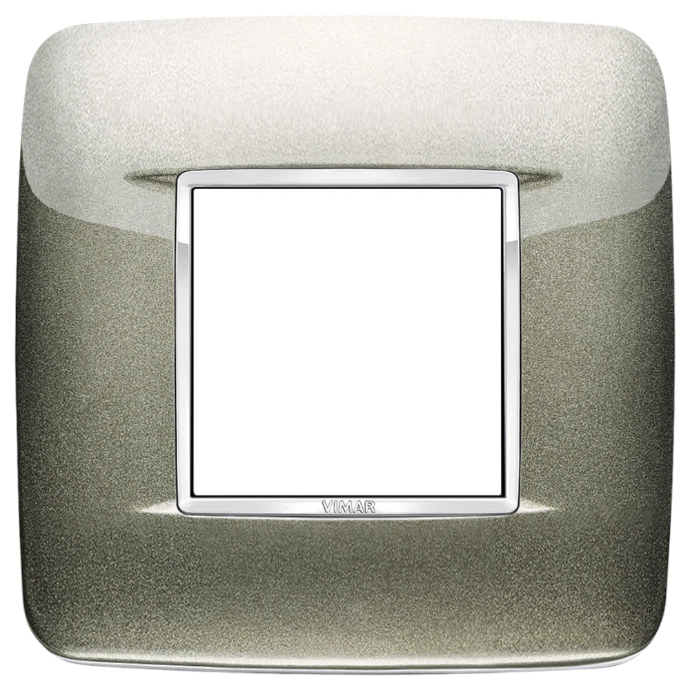 Vimar Eikon 2-Module Round British Cover Plate, 95 x 95 mm, IP00, Halogen-Free, Clamp Mounting — Quality Boat Parts