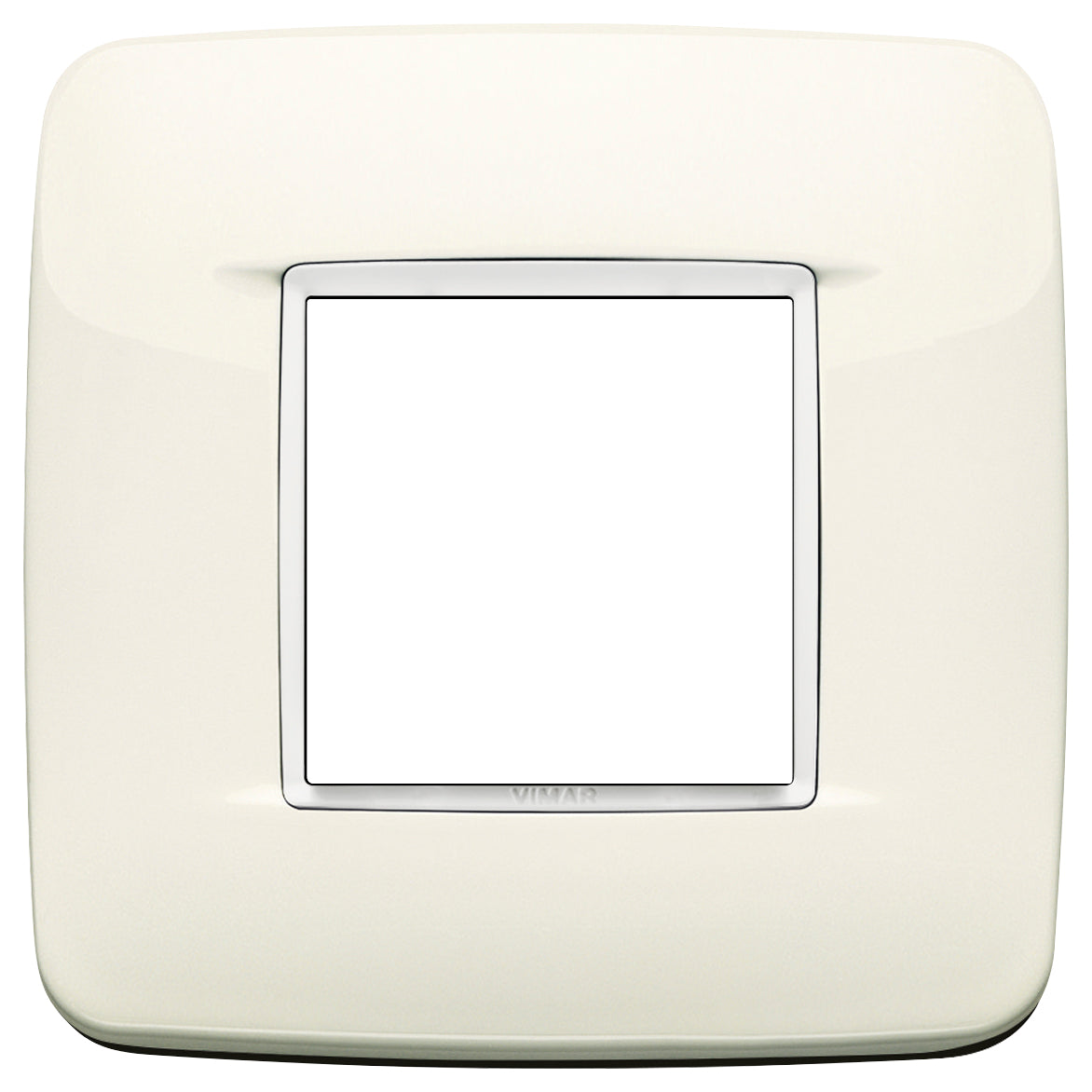 Vimar Eikon 2-Module Round British Cover Plate, 95 x 95 mm, IP00, Halogen-Free, Clamp Mounting — Quality Boat Parts