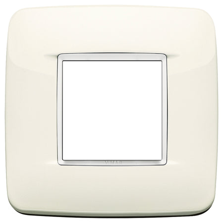 Vimar Eikon 2-Module Round British Cover Plate, 95 x 95 mm, IP00, Halogen-Free, Clamp Mounting — Quality Boat Parts
