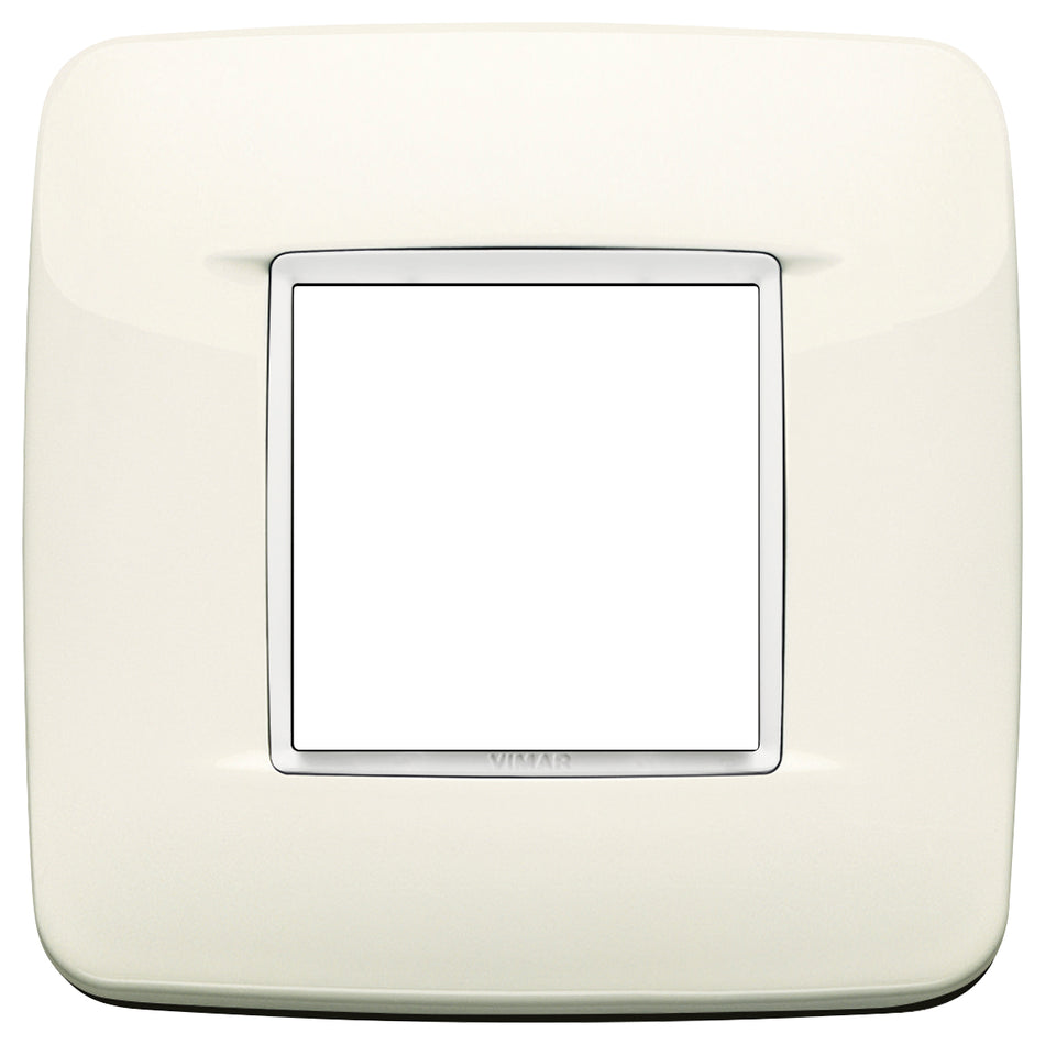 Vimar Eikon 2-Module Round British Cover Plate, 95 x 95 mm, IP00, Halogen-Free, Clamp Mounting — Quality Boat Parts