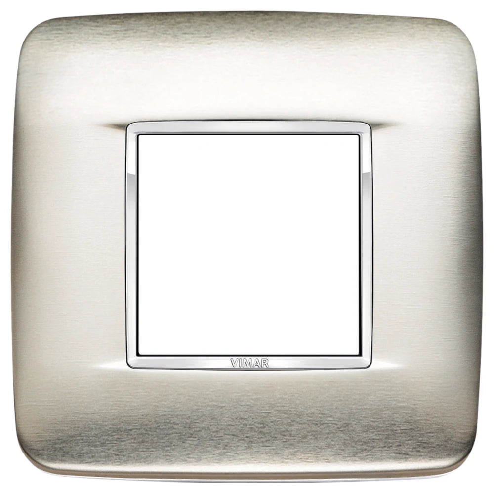 Vimar Eikon 2-Module Round British Cover Plate, 95 x 95 mm, IP00, Halogen-Free, Clamp Mounting — Quality Boat Parts