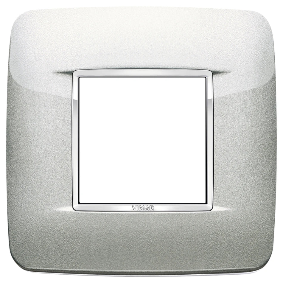 Vimar Eikon 2-Module Round British Cover Plate, 95 x 95 mm, IP00, Halogen-Free, Clamp Mounting — Quality Boat Parts
