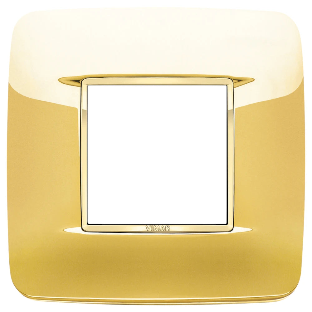 Vimar Eikon 2-Module Round British Cover Plate, 95 x 95 mm, IP00, Halogen-Free, Clamp Mounting — Quality Boat Parts