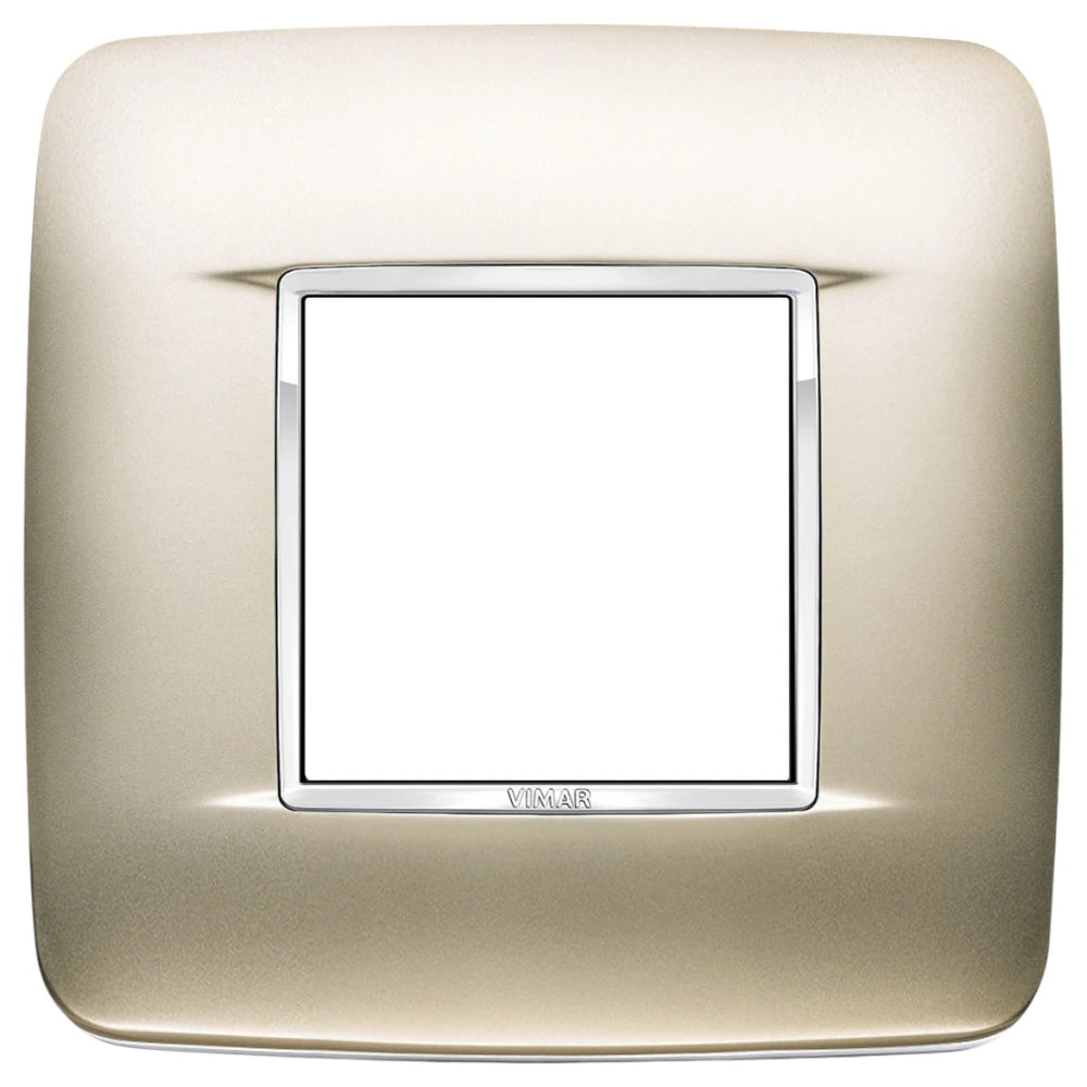 Vimar Eikon 2-Module Round British Cover Plate, 95 x 95 mm, IP00, Halogen-Free, Clamp Mounting — Quality Boat Parts