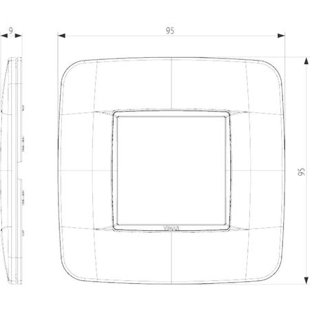 Vimar Eikon 2-Module Round British Cover Plate, 95 x 95 mm, IP00, Halogen-Free, Clamp Mounting — Quality Boat Parts