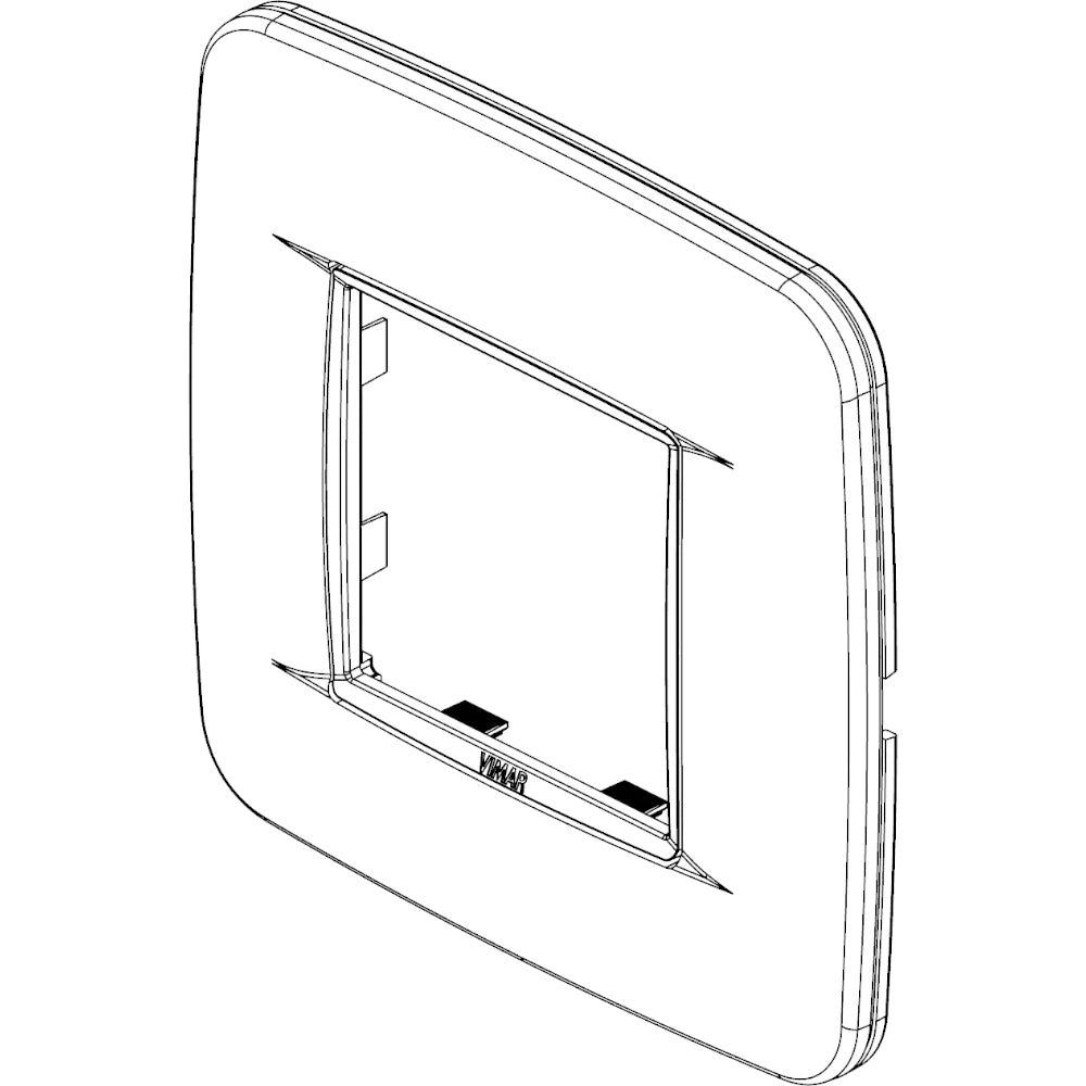 Vimar Eikon 2-Module Round British Cover Plate, 95 x 95 mm, IP00, Halogen-Free, Clamp Mounting — Quality Boat Parts