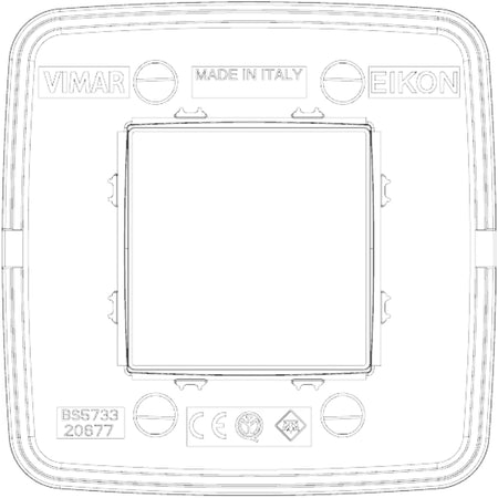 Vimar Eikon 2-Module Round British Cover Plate, 95 x 95 mm, IP00, Halogen-Free, Clamp Mounting — Quality Boat Parts