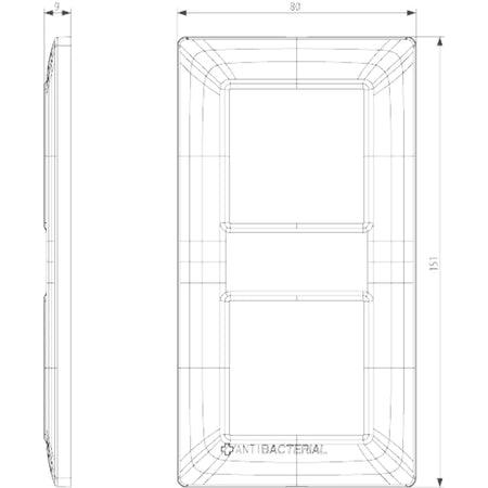 Vimar Plana 4-Module Cover Plate, 2+2 71mm Centers, Clamp Mounting — Quality Boat Parts