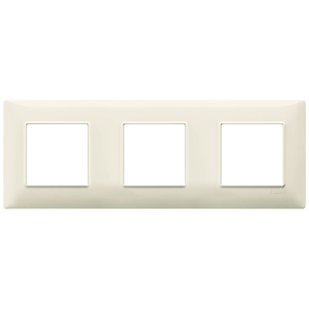 Vimar Plana 6-Module (2+2+2) Cover Plate, 71 mm Center Spacing, 222 x 80 x 9 mm, Technopolymer, Clamp Mounting, Horizontal/Vertical Mount — Quality Boat Parts