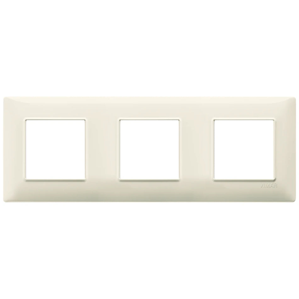 Vimar Plana 6-Module (2+2+2) Cover Plate, 71 mm Center Spacing, 222 x 80 x 9 mm, Technopolymer, Clamp Mounting, Horizontal/Vertical Mount — Quality Boat Parts