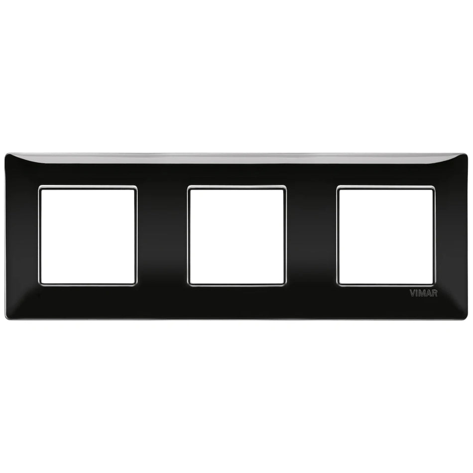 Vimar Plana 6-Module (2+2+2) Cover Plate, 71 mm Center Spacing, 222 x 80 x 9 mm, Technopolymer, Clamp Mounting, Horizontal/Vertical Mount — Quality Boat Parts