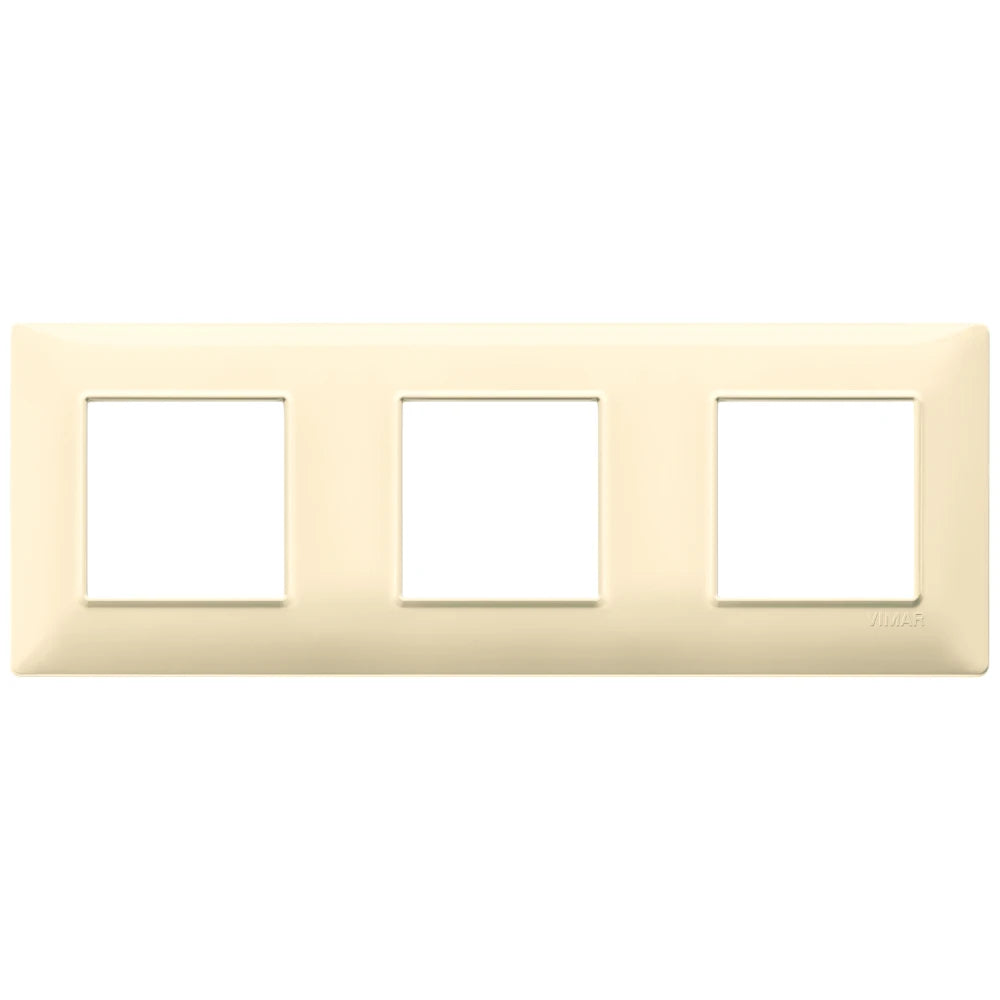 Vimar Plana 6-Module (2+2+2) Cover Plate, 71 mm Center Spacing, 222 x 80 x 9 mm, Technopolymer, Clamp Mounting, Horizontal/Vertical Mount — Quality Boat Parts
