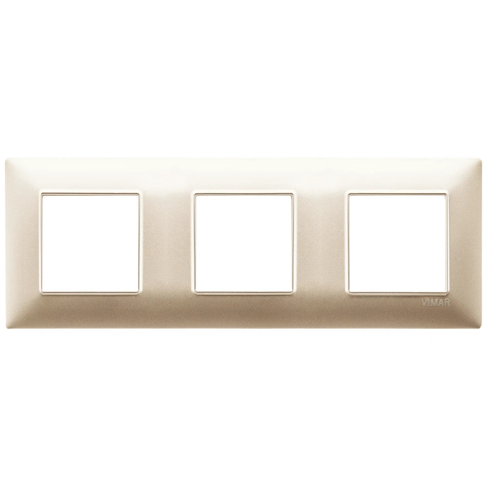 Vimar Plana 6-Module (2+2+2) Cover Plate, 71 mm Center Spacing, 222 x 80 x 9 mm, Technopolymer, Clamp Mounting, Horizontal/Vertical Mount — Quality Boat Parts