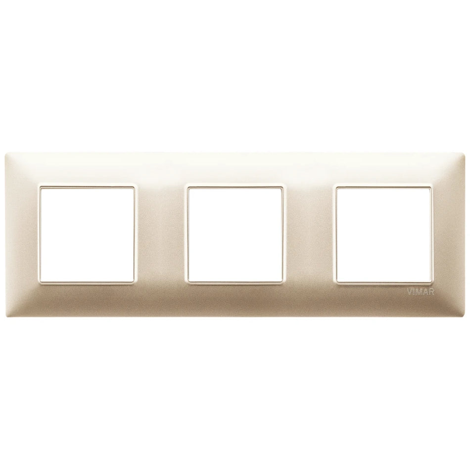 Vimar Plana 6-Module (2+2+2) Cover Plate, 71 mm Center Spacing, 222 x 80 x 9 mm, Technopolymer, Clamp Mounting, Horizontal/Vertical Mount — Quality Boat Parts