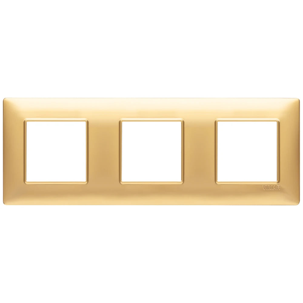 Vimar Plana 6-Module (2+2+2) Cover Plate, 71 mm Center Spacing, 222 x 80 x 9 mm, Technopolymer, Clamp Mounting, Horizontal/Vertical Mount — Quality Boat Parts