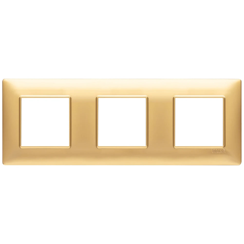 Vimar Plana 6-Module (2+2+2) Cover Plate, 71 mm Center Spacing, 222 x 80 x 9 mm, Technopolymer, Clamp Mounting, Horizontal/Vertical Mount — Quality Boat Parts