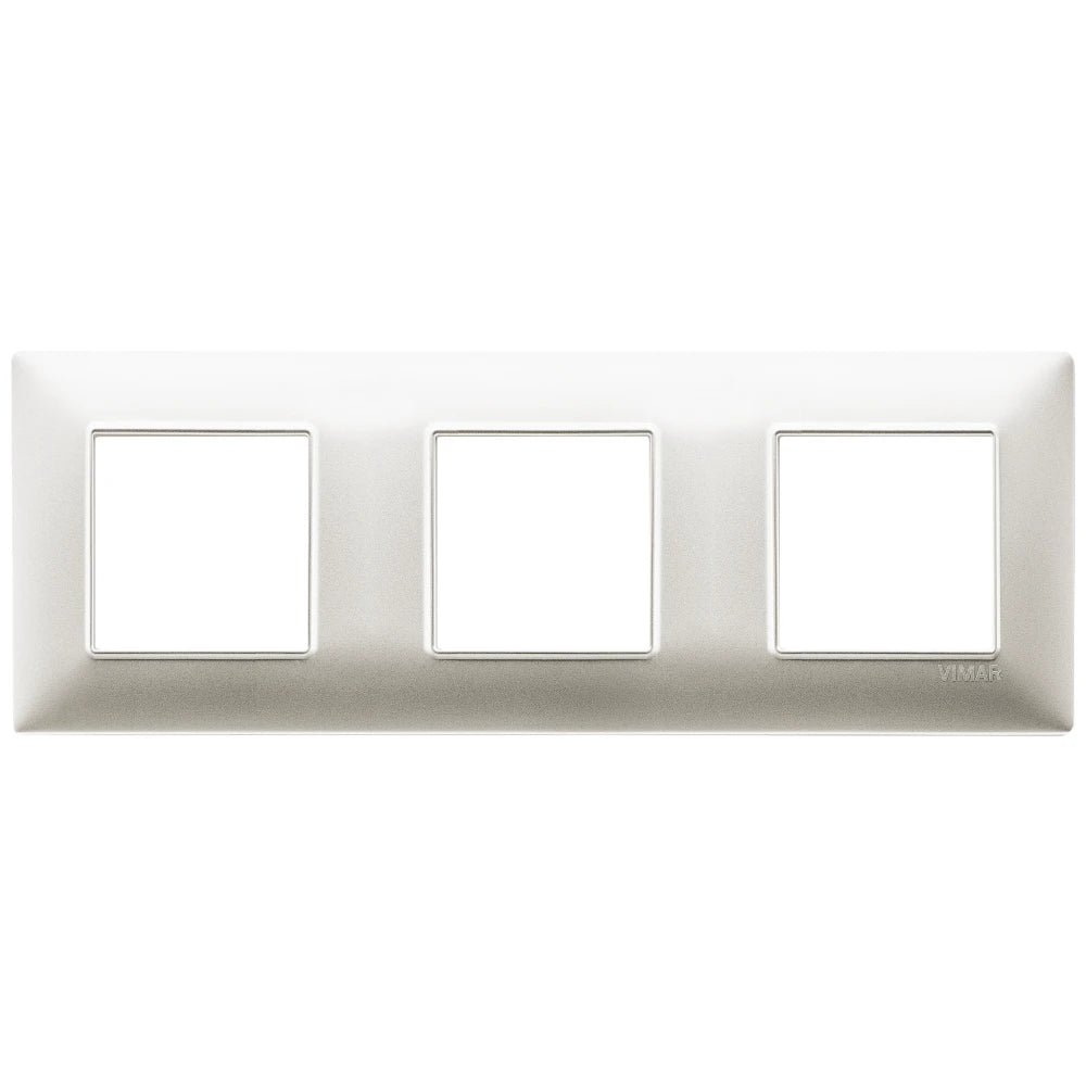 Vimar Plana 6-Module (2+2+2) Cover Plate, 71 mm Center Spacing, 222 x 80 x 9 mm, Technopolymer, Clamp Mounting, Horizontal/Vertical Mount — Quality Boat Parts