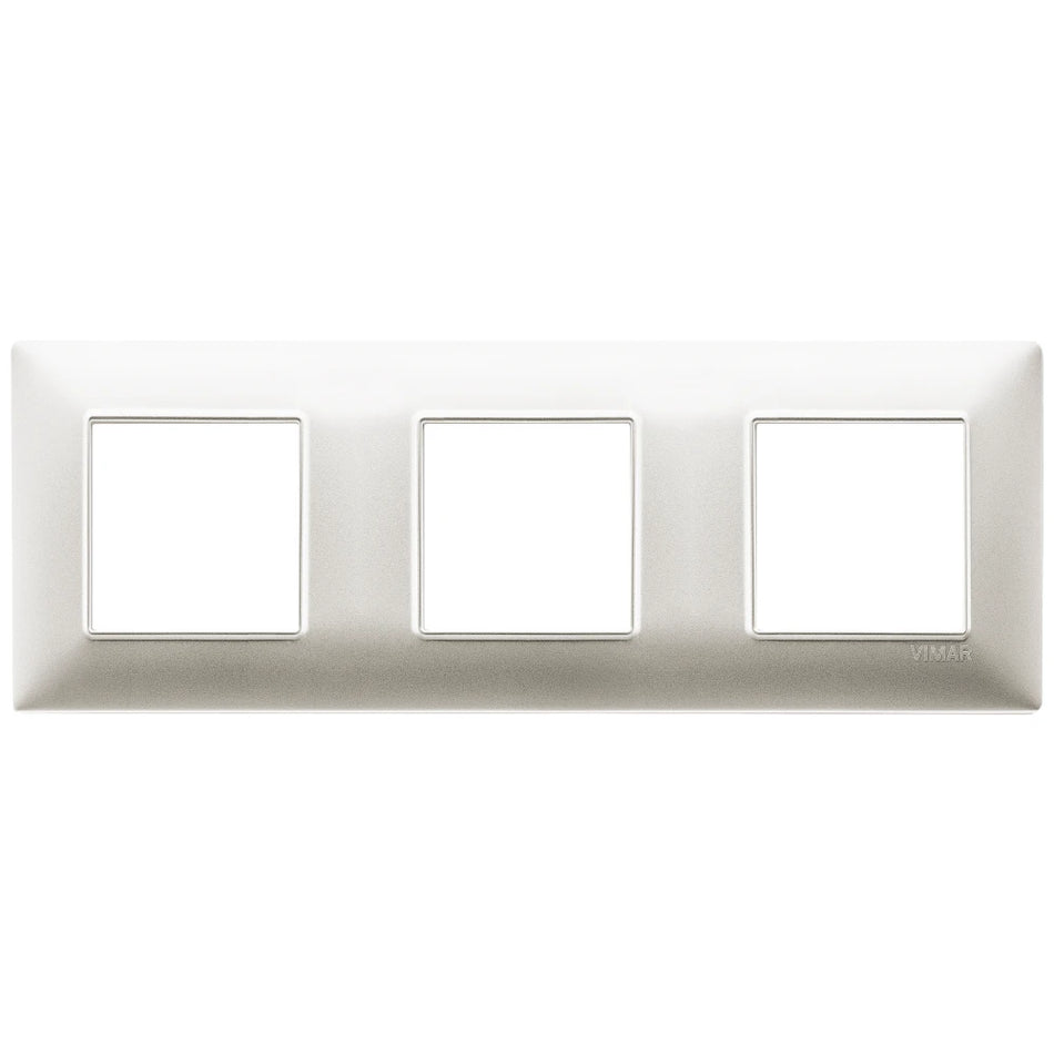 Vimar Plana 6-Module (2+2+2) Cover Plate, 71 mm Center Spacing, 222 x 80 x 9 mm, Technopolymer, Clamp Mounting, Horizontal/Vertical Mount — Quality Boat Parts