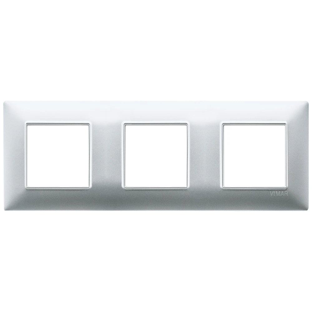 Vimar Plana 6-Module (2+2+2) Cover Plate, 71 mm Center Spacing, 222 x 80 x 9 mm, Technopolymer, Clamp Mounting, Horizontal/Vertical Mount — Quality Boat Parts