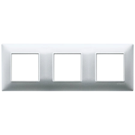 Vimar Plana 6-Module (2+2+2) Cover Plate, 71 mm Center Spacing, 222 x 80 x 9 mm, Technopolymer, Clamp Mounting, Horizontal/Vertical Mount — Quality Boat Parts