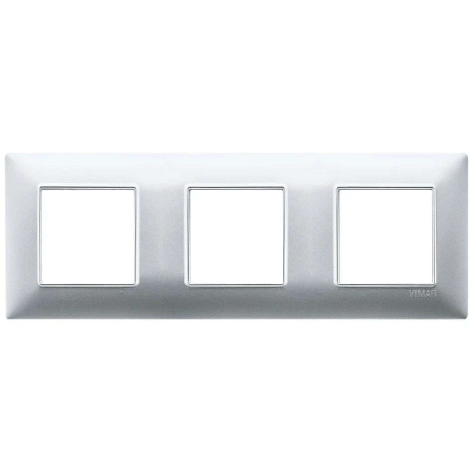 Vimar Plana 6-Module (2+2+2) Cover Plate, 71 mm Center Spacing, 222 x 80 x 9 mm, Technopolymer, Clamp Mounting, Horizontal/Vertical Mount — Quality Boat Parts