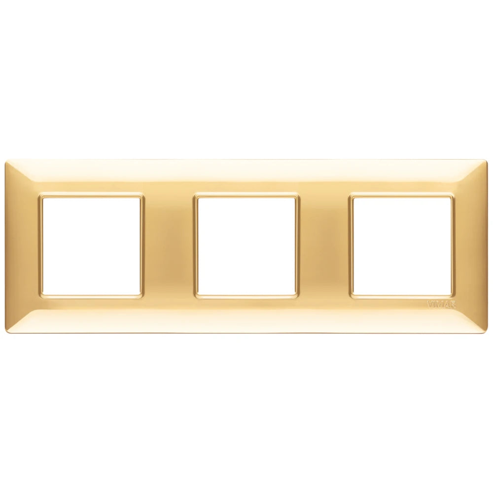 Vimar Plana 6-Module (2+2+2) Cover Plate, 71 mm Center Spacing, 222 x 80 x 9 mm, Technopolymer, Clamp Mounting, Horizontal/Vertical Mount — Quality Boat Parts