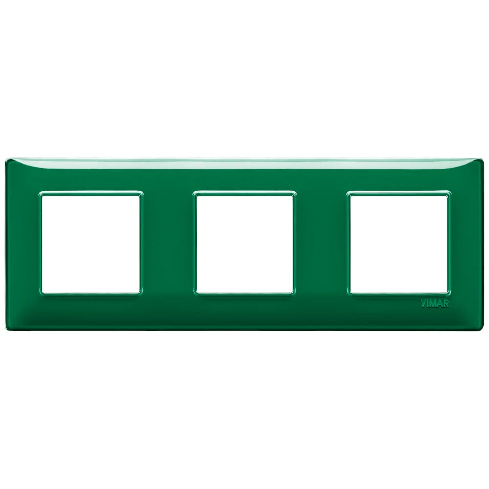 Vimar Plana 6-Module (2+2+2) Cover Plate, 71 mm Center Spacing, 222 x 80 x 9 mm, Technopolymer, Clamp Mounting, Horizontal/Vertical Mount — Quality Boat Parts