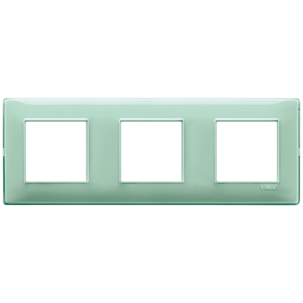 Vimar Plana 6-Module (2+2+2) Cover Plate, 71 mm Center Spacing, 222 x 80 x 9 mm, Technopolymer, Clamp Mounting, Horizontal/Vertical Mount — Quality Boat Parts