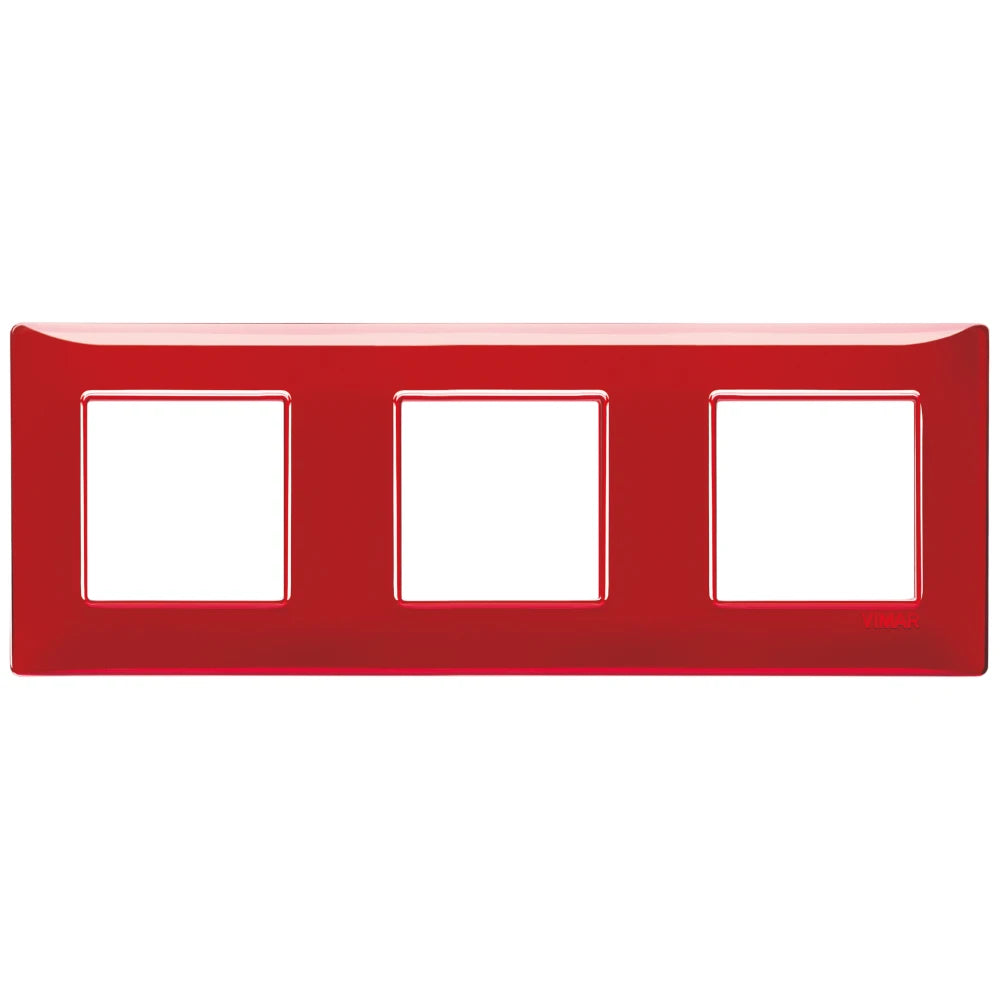 Vimar Plana 6-Module (2+2+2) Cover Plate, 71 mm Center Spacing, 222 x 80 x 9 mm, Technopolymer, Clamp Mounting, Horizontal/Vertical Mount — Quality Boat Parts