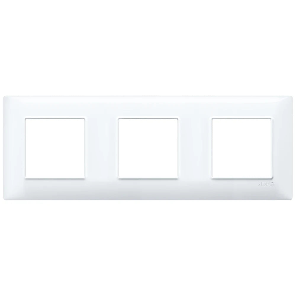 Vimar Plana 6-Module (2+2+2) Cover Plate, 71 mm Center Spacing, 222 x 80 x 9 mm, Technopolymer, Clamp Mounting, Horizontal/Vertical Mount — Quality Boat Parts