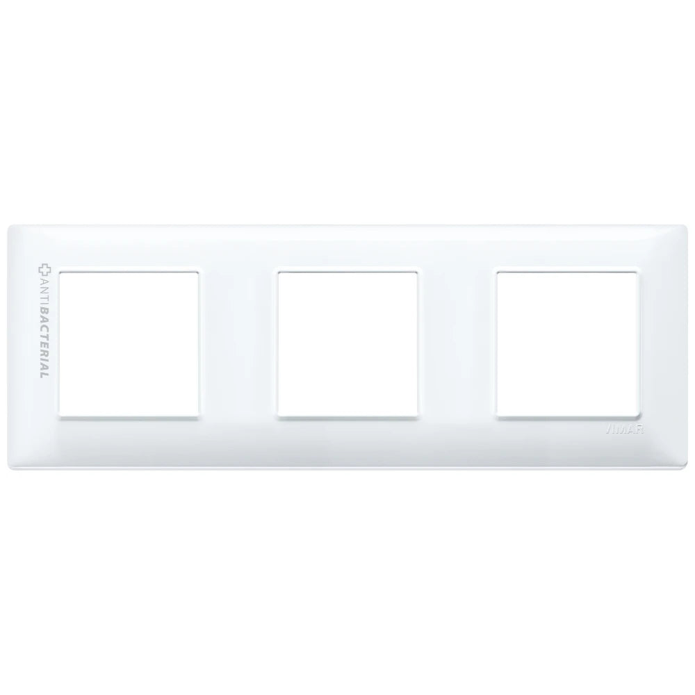Vimar Plana 6-Module (2+2+2) Cover Plate, 71 mm Center Spacing, 222 x 80 x 9 mm, Technopolymer, Clamp Mounting, Horizontal/Vertical Mount — Quality Boat Parts