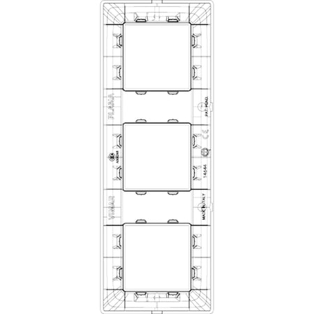 Vimar Plana 6-Module (2+2+2) Cover Plate, 71 mm Center Spacing, 222 x 80 x 9 mm, Technopolymer, Clamp Mounting, Horizontal/Vertical Mount — Quality Boat Parts