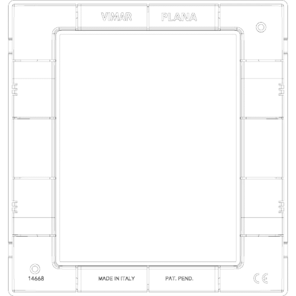 Vimar Plana 8-Module Cover Plate, 142.5 x 151 mm, Halogen-Free Technopolymer — Quality Boat Parts