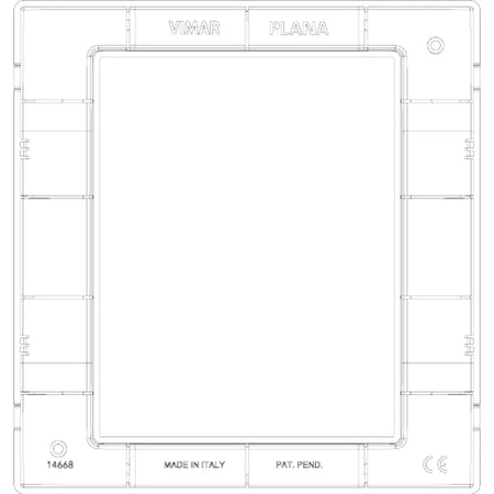 Vimar Plana 8-Module Cover Plate, 142.5 x 151 mm, Halogen-Free Technopolymer — Quality Boat Parts