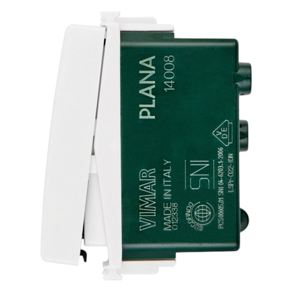 Vimar Plana 1P NO 10A Push Button, 250V, Lightable, IP40 — Quality Boat Parts