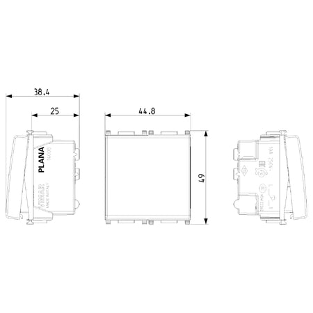 Vimar Plana 1P NO 10A Push Button, 250V, Lightable, IP40 — Quality Boat Parts