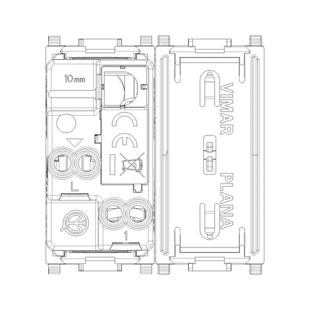 Vimar Plana 1P NO 10A Push Button, 250V, Lightable, IP40 — Quality Boat Parts