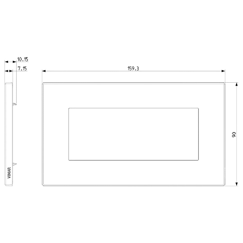 Vimar EIKON 5-Module British Standard Cover Plate, 159.3 x 90 mm, Clamp Mounting — Quality Boat Parts