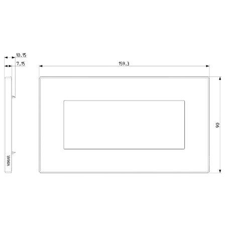 Vimar EIKON 5-Module British Standard Cover Plate, 159.3 x 90 mm, Clamp Mounting — Quality Boat Parts