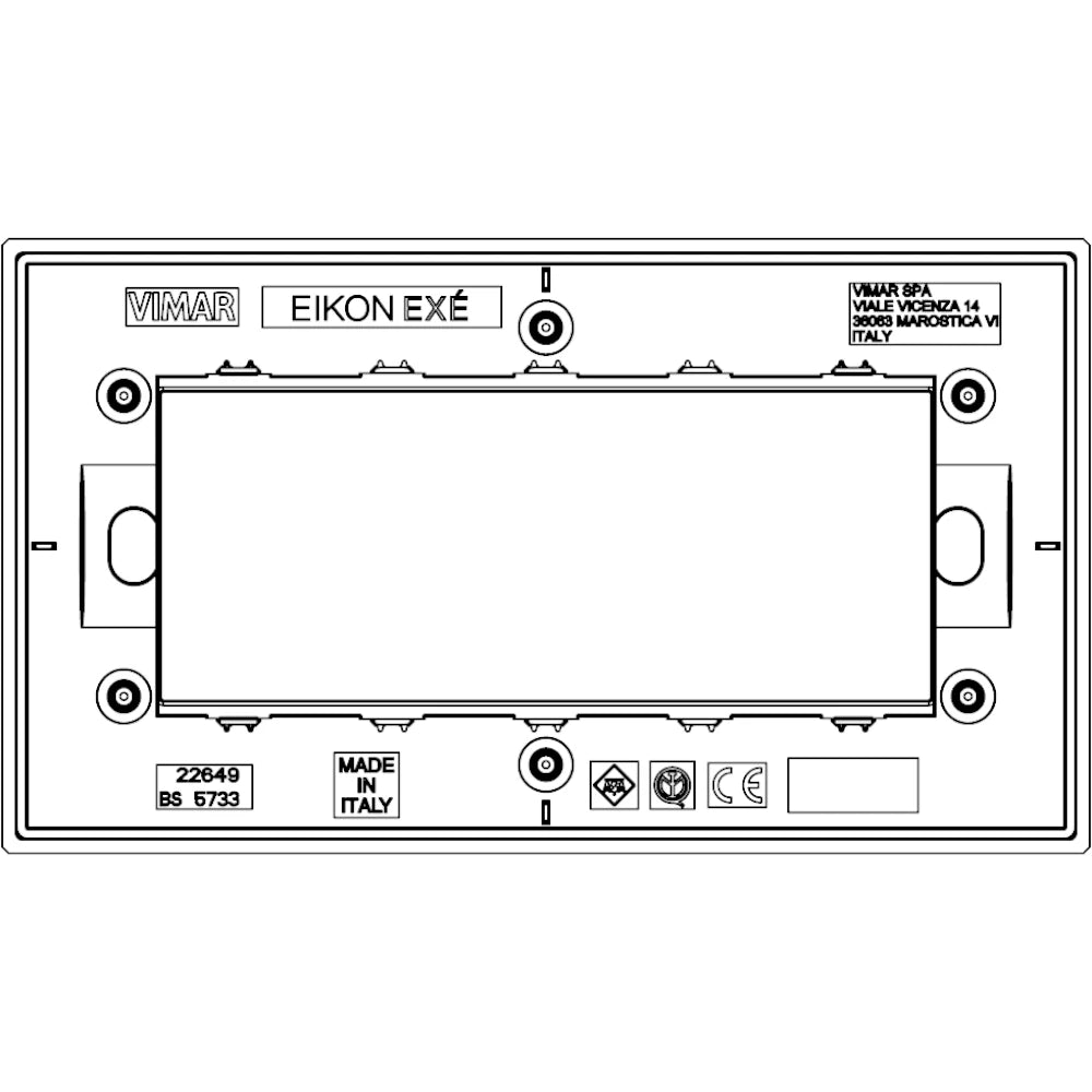 Vimar EIKON 5-Module British Standard Cover Plate, 159.3 x 90 mm, Clamp Mounting — Quality Boat Parts