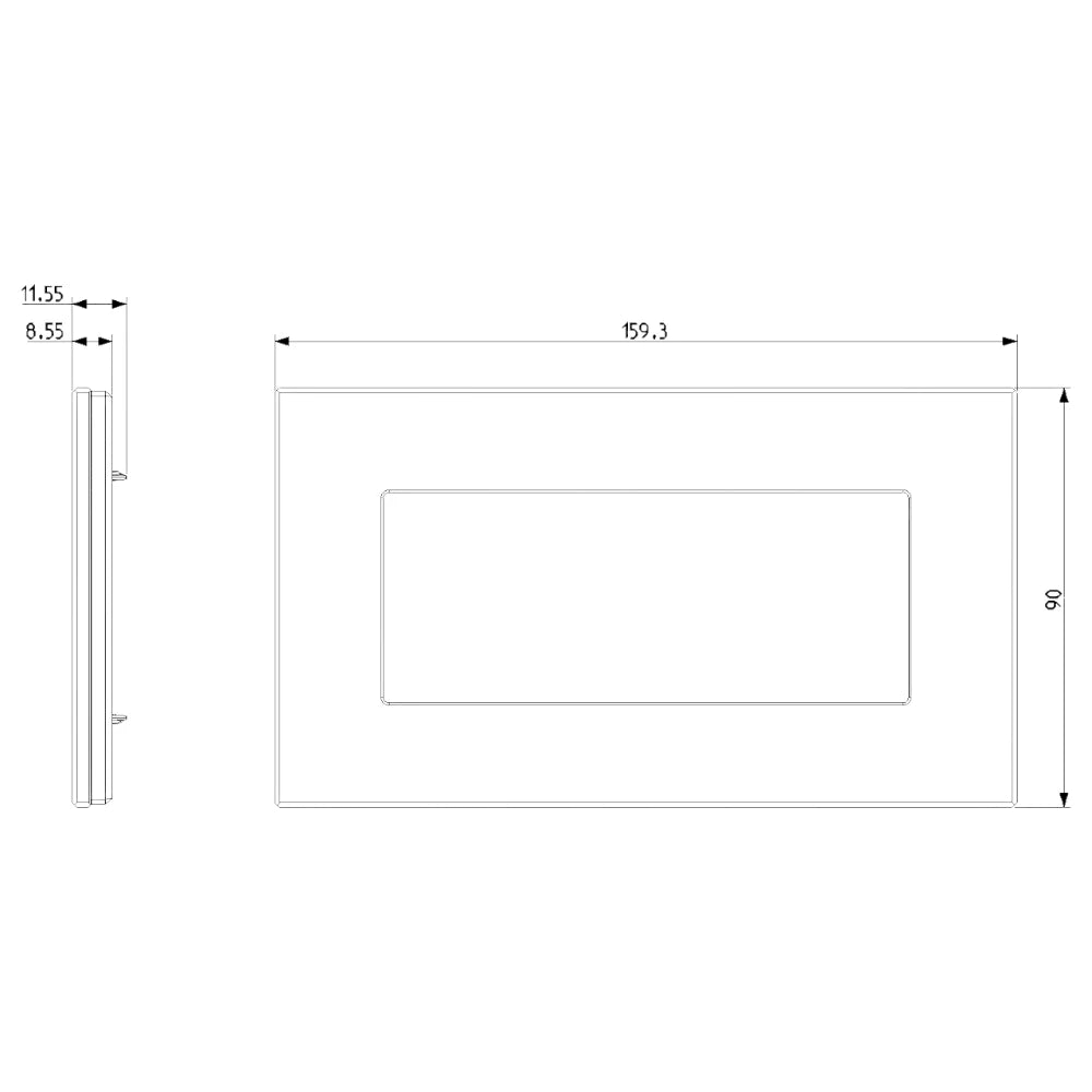 Vimar EIKON 5-Module British Standard Cover Plate, 159.3 x 90 mm, Clamp Mounting — Quality Boat Parts