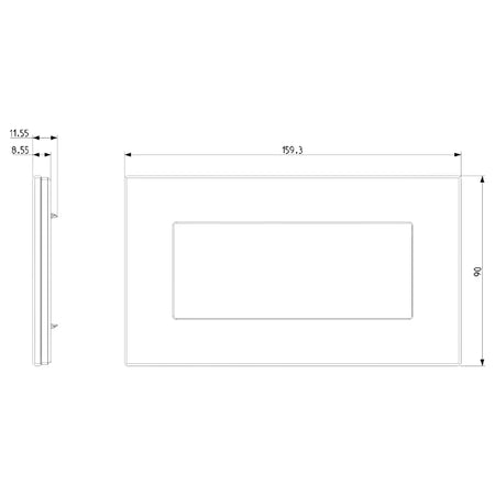 Vimar EIKON 5-Module British Standard Cover Plate, 159.3 x 90 mm, Clamp Mounting — Quality Boat Parts