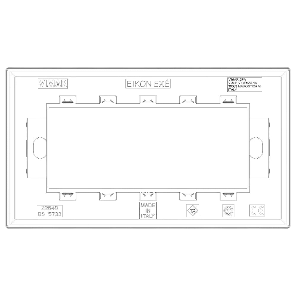 Vimar EIKON 5-Module British Standard Cover Plate, 159.3 x 90 mm, Clamp Mounting — Quality Boat Parts