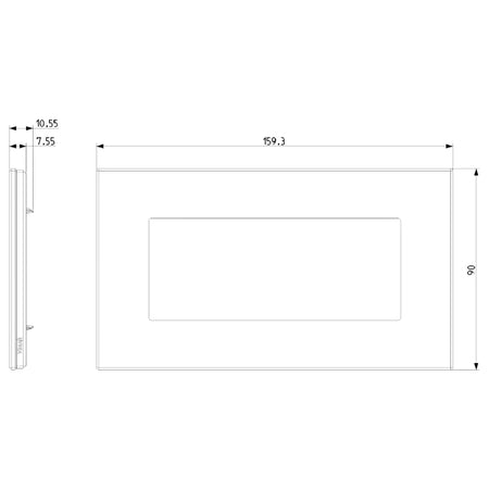 Vimar EIKON 5-Module British Standard Cover Plate, 159.3 x 90 mm, Clamp Mounting — Quality Boat Parts