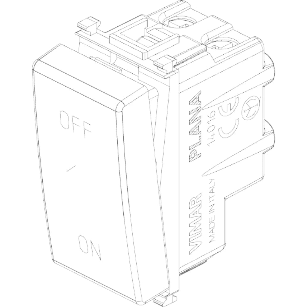 Vimar Plana 2P 20AX 1-Way Switch, 250V, IP40, Flush Mount — Quality Boat Parts