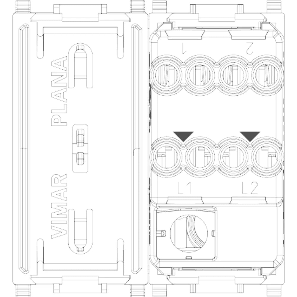 Vimar Plana 2P 20AX 1-Way Switch, 250V, IP40, Flush Mount — Quality Boat Parts