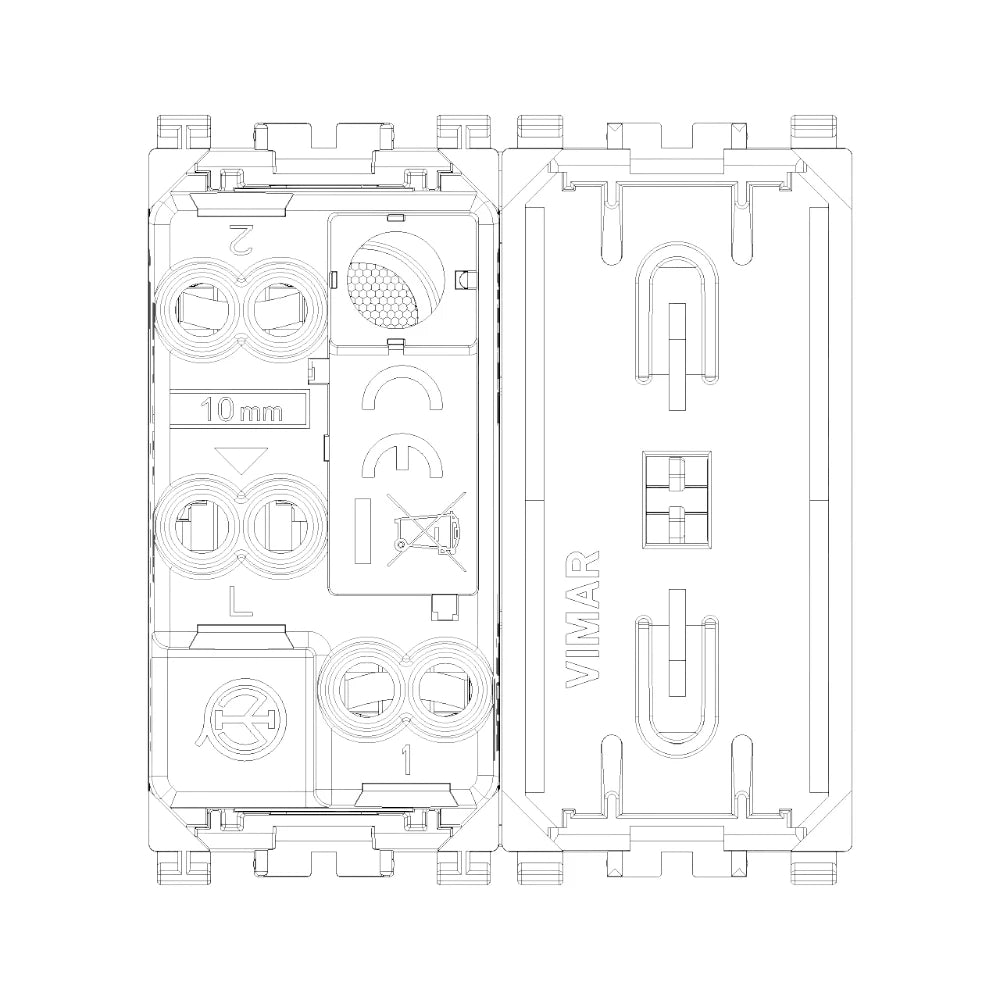 Vimar ARKÉ 1P 10AX 2-Way Switch, 250V, IP40, Replaceable Button — Quality Boat Parts